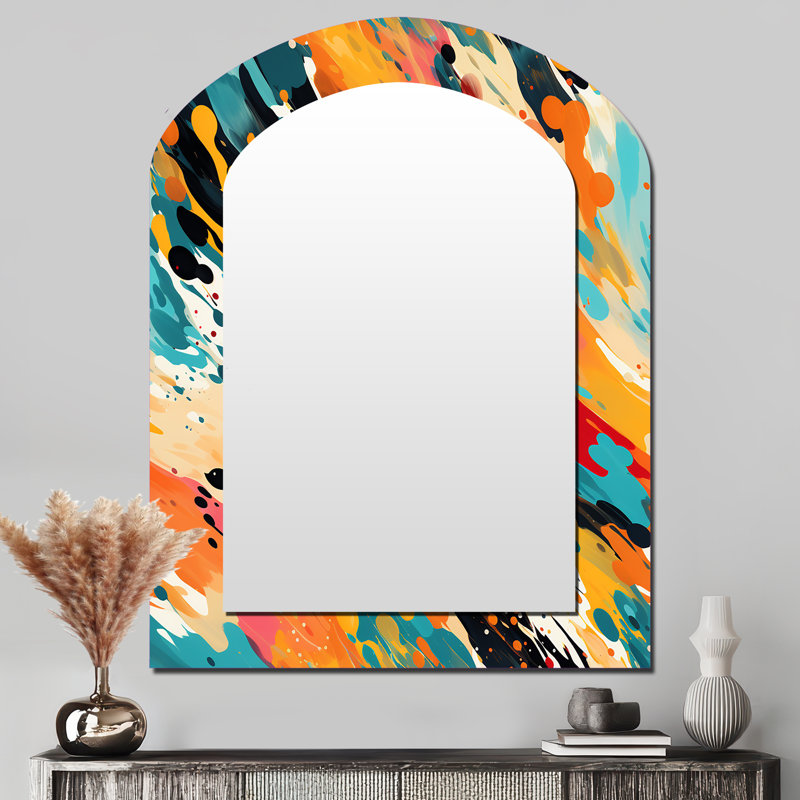 Multicolor Artistic Expression - Miroir mural multicolore, 43 po x 33 po