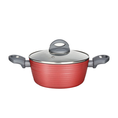 Casserole avec couvercle - Batterie de cuisine antiadhésive élégante avec intérieur gris clair et extérieur vert (Fonctionne avec le modèle: NCCW12GR)