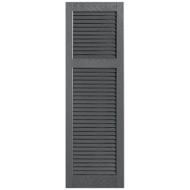 Paire de volets à persienne droite, Gris, 15 po, 78 po