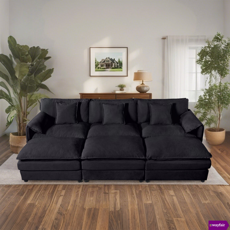 Upholstered L-Shaped Sectional Reversible