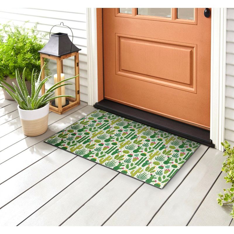 Non-Slip Floral Outdoor Doormat, W60 x L90 cm