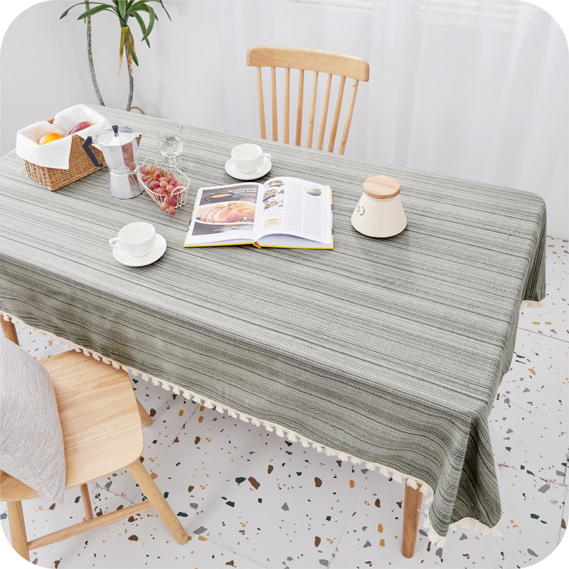 Rectangle Faux Wipable Decorative Water Resistant Tablecloths, 130" W x 280" L, Grey