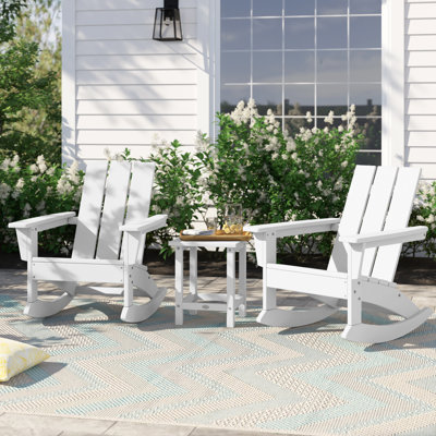 Ensemble de chaises berçantes modernes Adirondack 3 pièces Sol 72