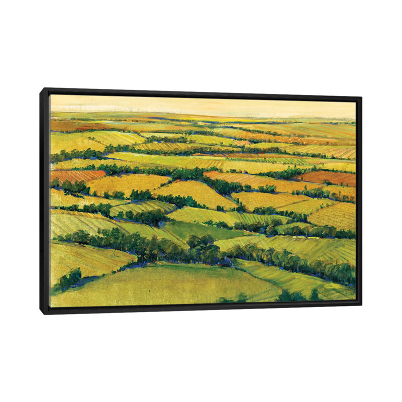 «A View Dessus I», reproduction sur toile, H 18 po x l 26 po x P 1,5 po, Toile encadrée noire, Pas de tapis