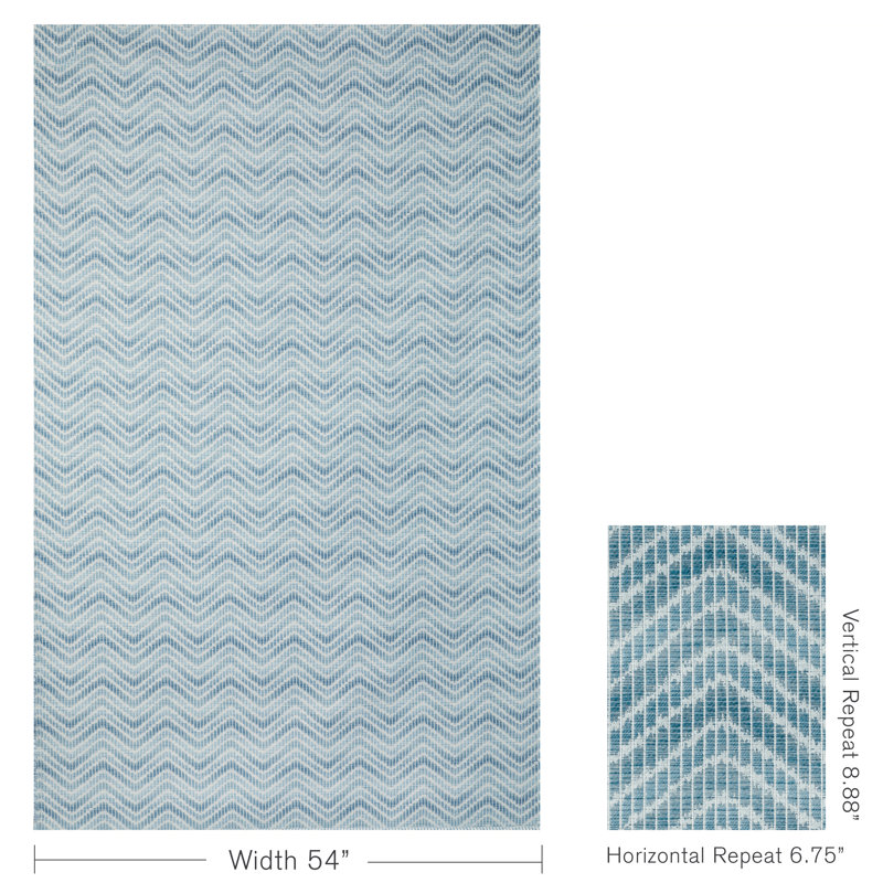 Granville Weaves Chausey Cotton Blend Fabric, Blue