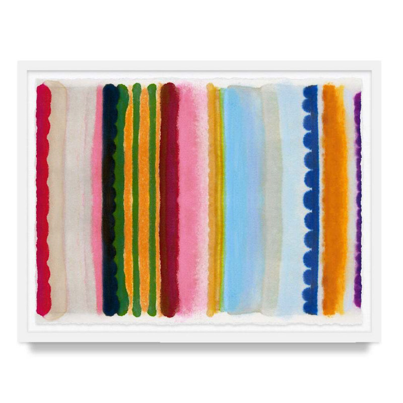 Heartbeat Stripe By Kristi Kohut, White Wood, 18" H x 24" W