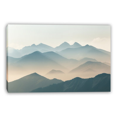Hazy Mountain Ridges Wrapped Canvas Wall Art
