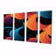 Vagues abstraites mauve bleu rétro - art mural abstrait de vagues modernes pour le salon, 4 pièces-2136972004