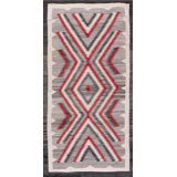 Antique Artistic Tribal Geometric Flatweave Native American Navajo Rug