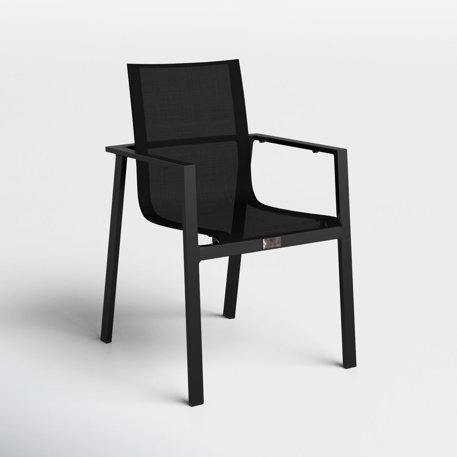 Placido Stackable Patio Armchair, Black Sunbrella®, Black