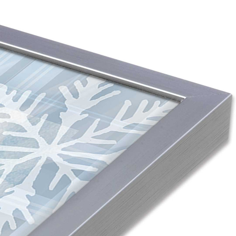 «Let It Snow» par Nicole DeCamp, reproduction d'art, Argent, L 36 x H 48, Impression encadrée