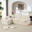 Fauteuil nuage élégant en velours côtelé 4 places, aspect soigné, tissu doux, rembourrage en mousse haute densité, idéal pour la maison et le bureau, largeur 178,6 cm, profondeur 276 cm, hauteur 90,8 cm, forme ergonomique.