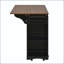 Îlot de cuisine 54 po avec rangement pour porte en verre, prise de courant et porte-couteau - noir-129895296