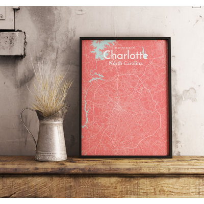 Charlotte City Map - No Frame Print