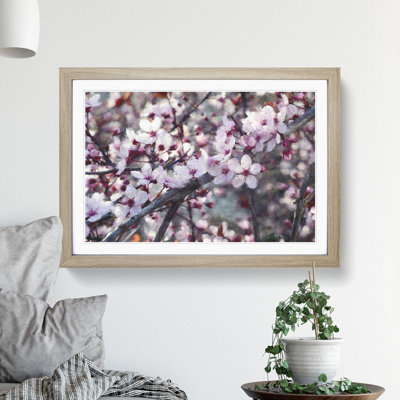 Pink Cherry Blossom Flowers Vol.8 - Framed Print