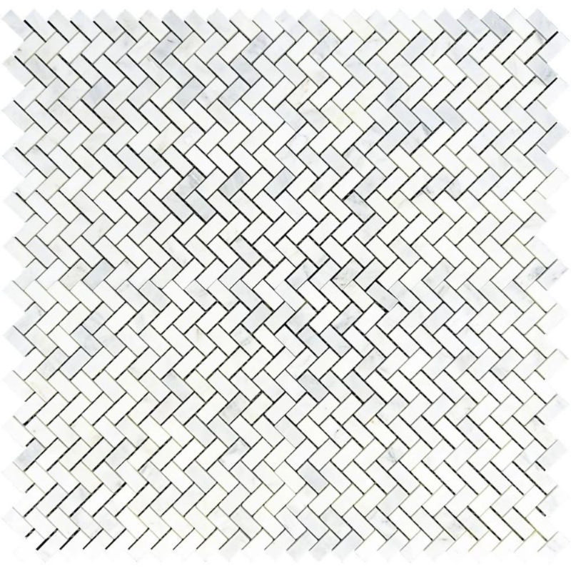 0.63 in. x 1.25 in. Herringbone Polished Stone Tile