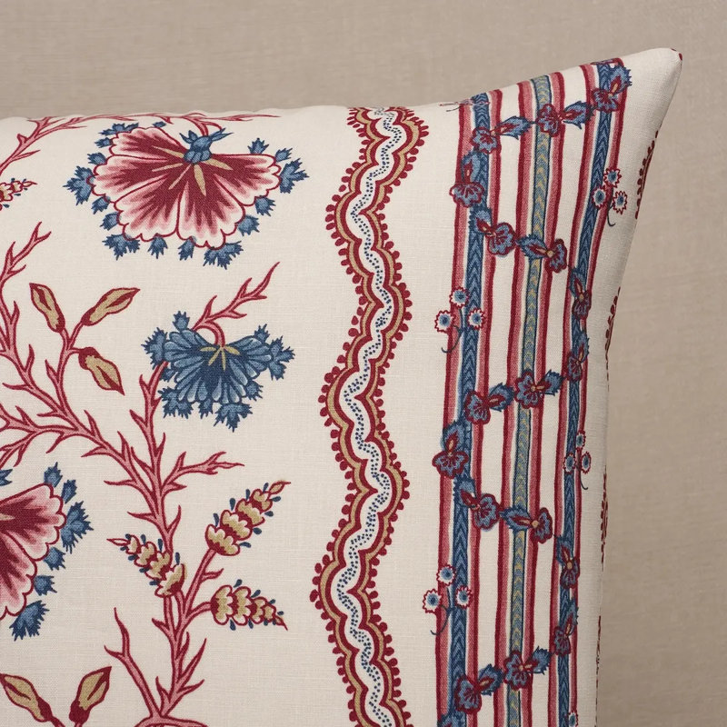Parvati Floral Stripe Pillow, Square 18"