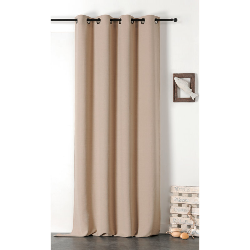 Gotlind Linen Room Darkening Curtain Single Panel, Natural