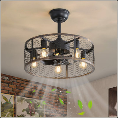 19.7In Classic Ceiling Fan With Light (Note:No Warranty On Bulbs)