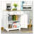 Sideboard Buffet Cabinet 2-Doors Kitchen Cabinet Coffee Bar Storage with 2 Drawers Adjustable Shelf for Living Room and Hallway-1083796224