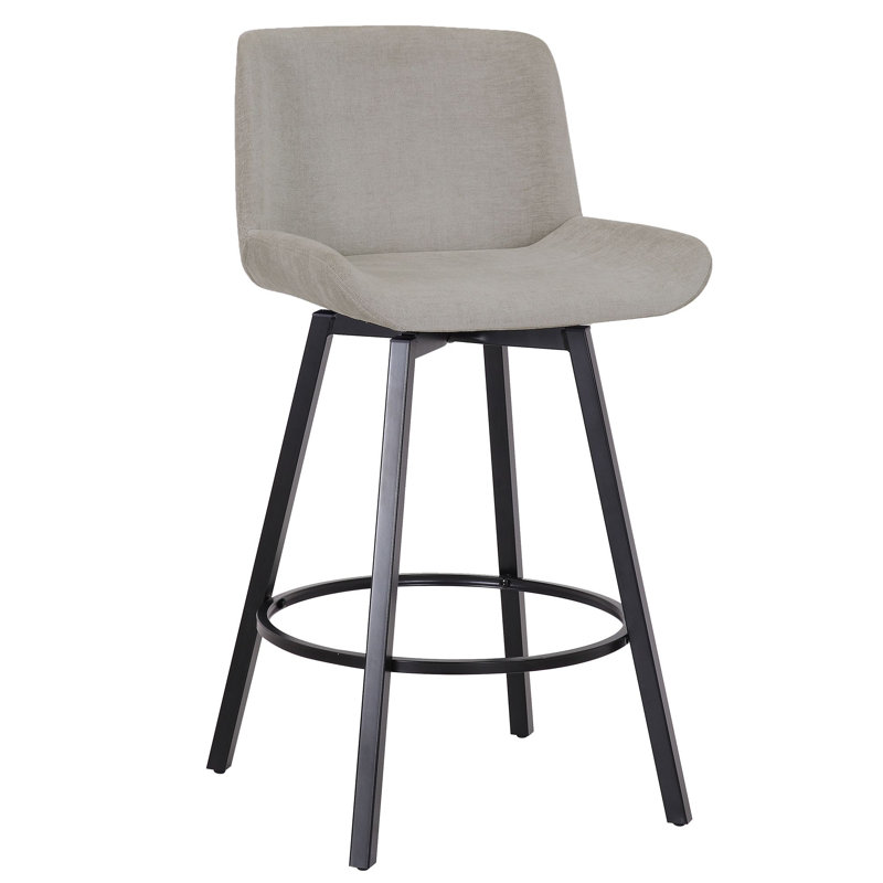 Ensemble de 2 tabourets de comptoir pivotants en tissu gris et noir Taylor