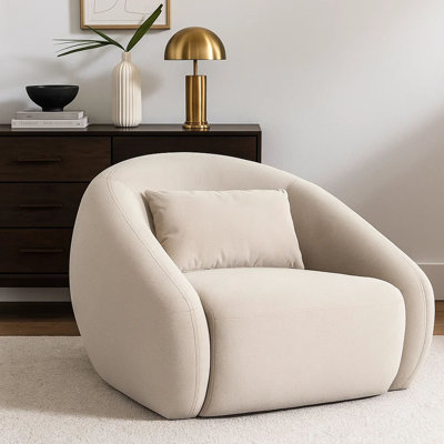 Chaise d'appoint pivotante en faux alpaga Lena