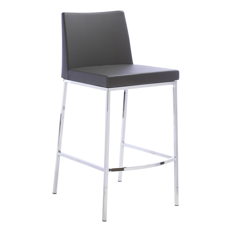 Upholstered Counter Stool with Metal Frame