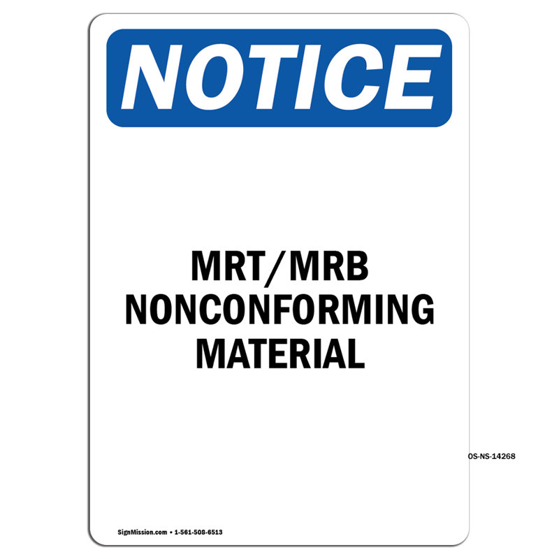 Mrb Nonconforming Material Sign