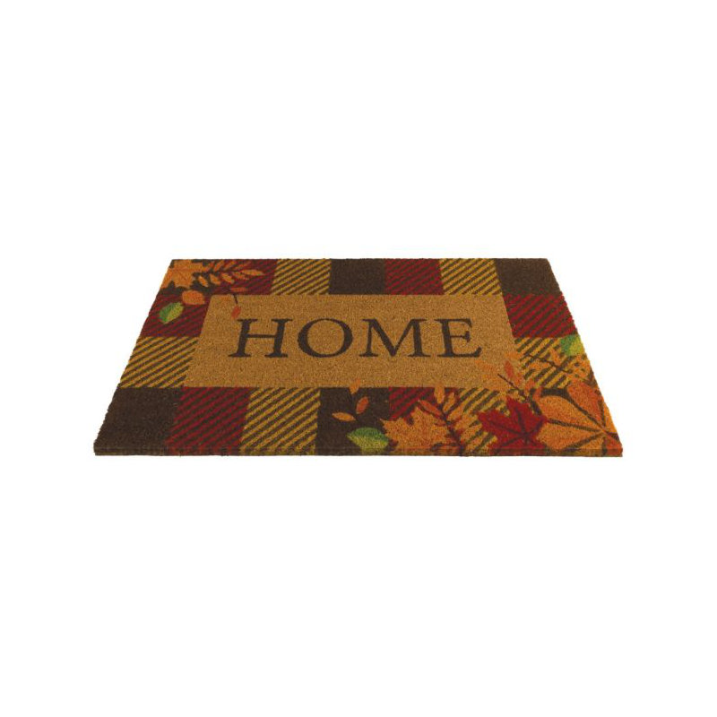 Paillasson extérieur 30 po x 18 po en fibre de coco naturelle et en PVC avec surface texturée résistante aux intempéries et envers robuste