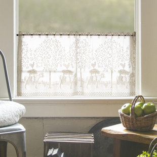 Chad Floral Tailored 60'' W Cafe Curtain