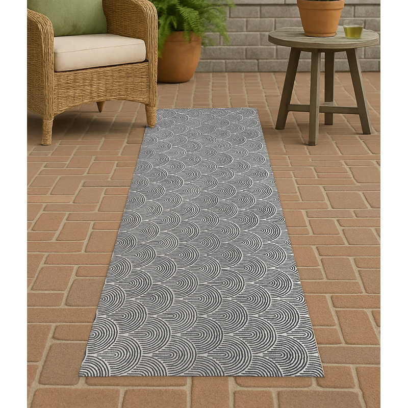 Rolling Humps Non-Slip Outdoor Rug, Runner 2'6" x 8'