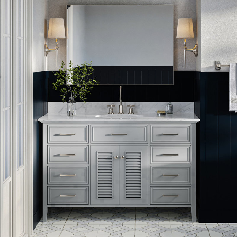 Ensemble de meuble-lavabo simple 55 po Bergerac, Gris