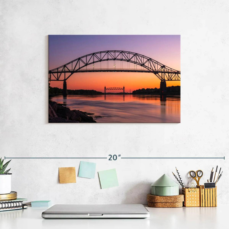 Bourne Bridge Sunset, 8" H x 12" W