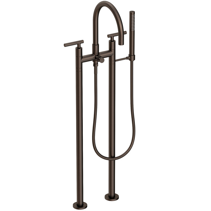 Exposed Tub & Hand Shower Set W/Risers, English Bronze