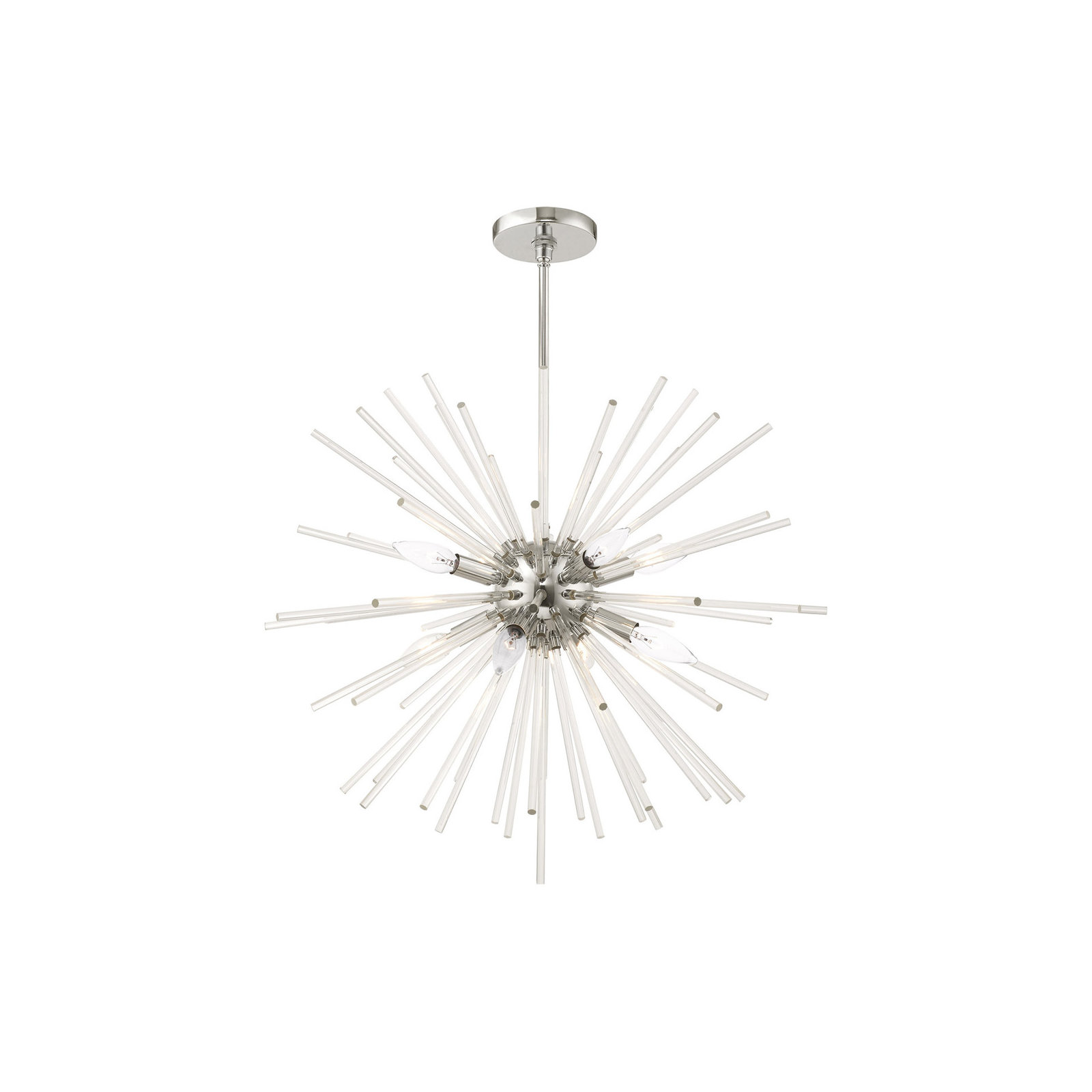 Ryzen 6 - Light Metal Dimmable Sphere Chandelier, Polished Chrome, 14" H x 20" W x 15" D