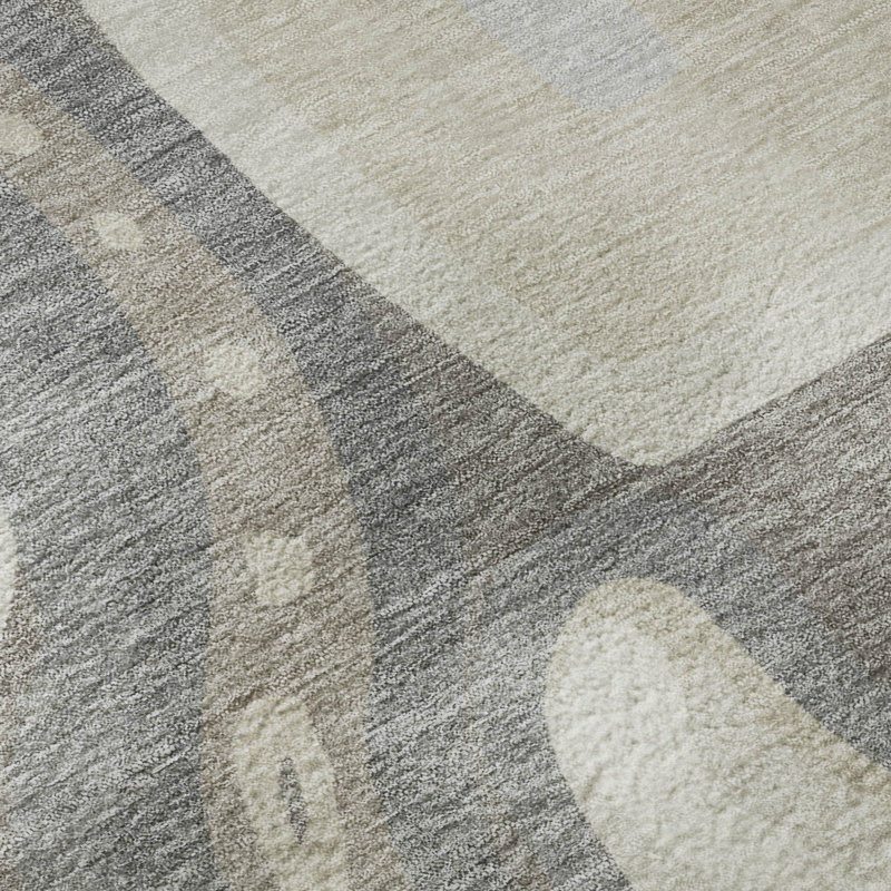 Tapis de qualité supérieure Mid-Century lavable à la machine de qualité supérieure Mayfield AMF2488, Taupe, 8' x 10'