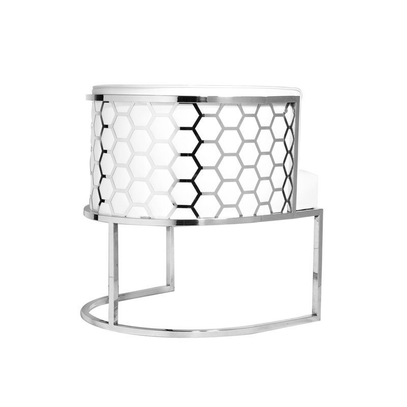 Chaise avec accoudoirs rembourrée Rosie-Jane, Blanc