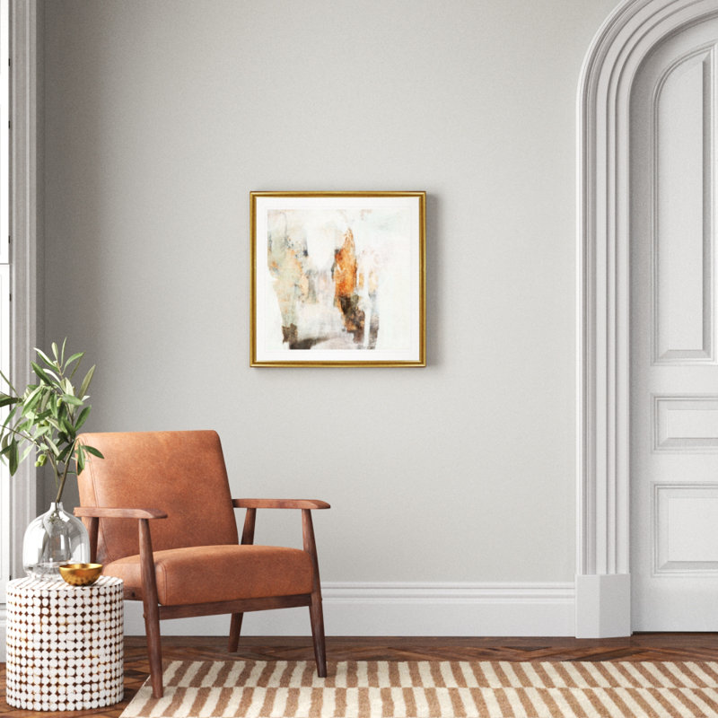 " Burnished Mint II " Painting Print, 26.5" H x 26.5" W x 1.5" D, Gold Framed