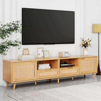 78.74'' W Modern Storage Credenza,Rattan TV Stand for TVs up to 85'',Farmhouse Entertainment Center -  Creationstry, JJ-MX-24030279