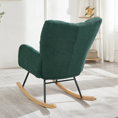 Chaise berçante en tissu Teddy