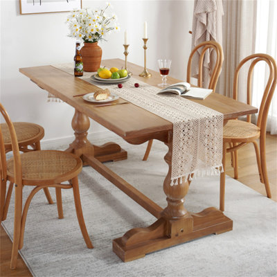 Chemin de table au crochet, décor de table en macramé de coton fait à la main pour la salle à manger, les tables basses et les consoles