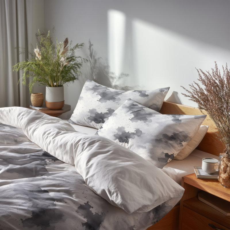 Ensemble de housse de couette et de coussins abstraits 3 pièces, Housse de couette très grand et 2 très grandes t
