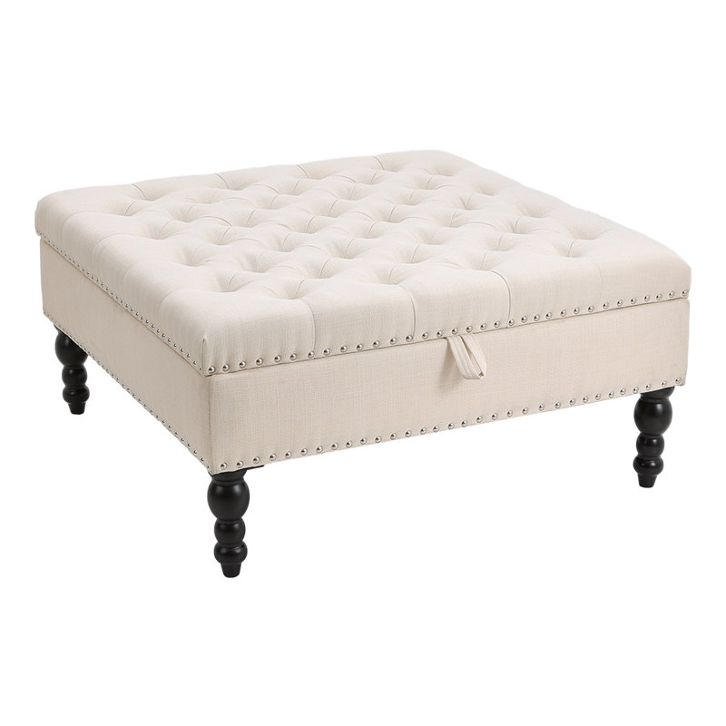 Strohl 85cm Wide Ottoman with Storage, Beige