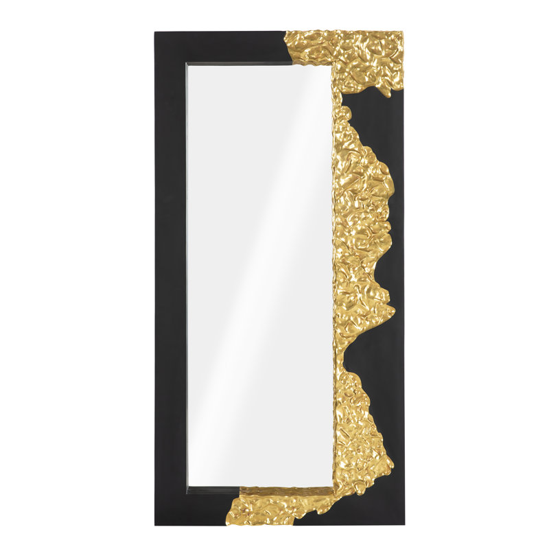 Mercury Mirror, Rectangle, Black, Gold Leaf