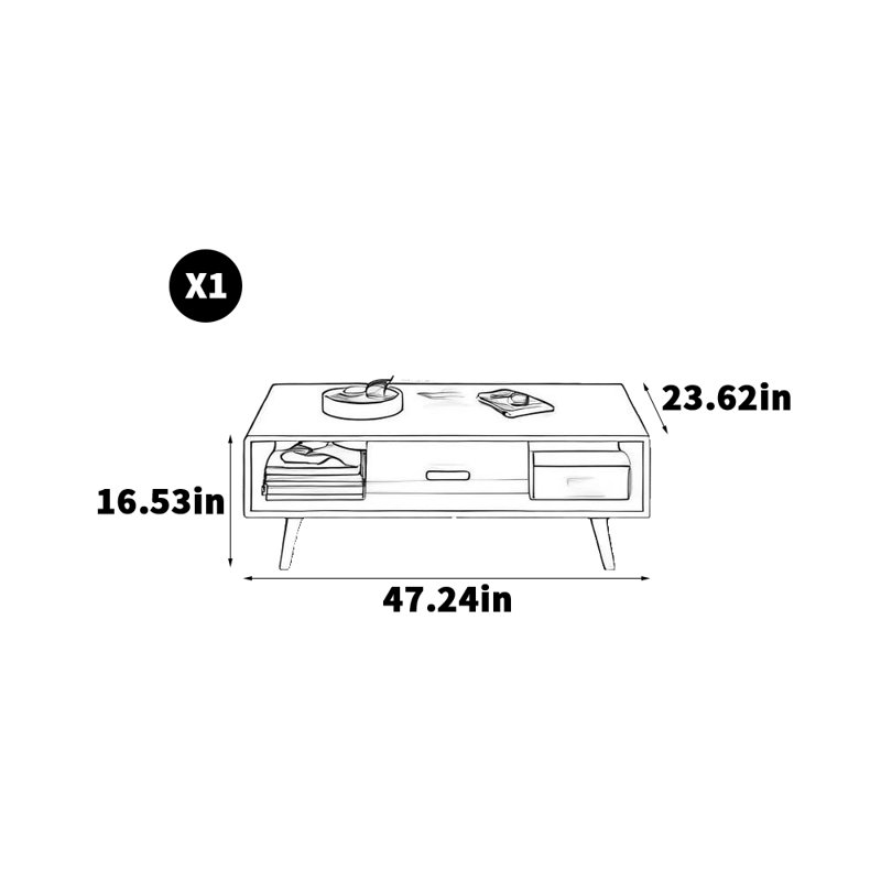 Nouvelle table basse en bois de frêne chinois