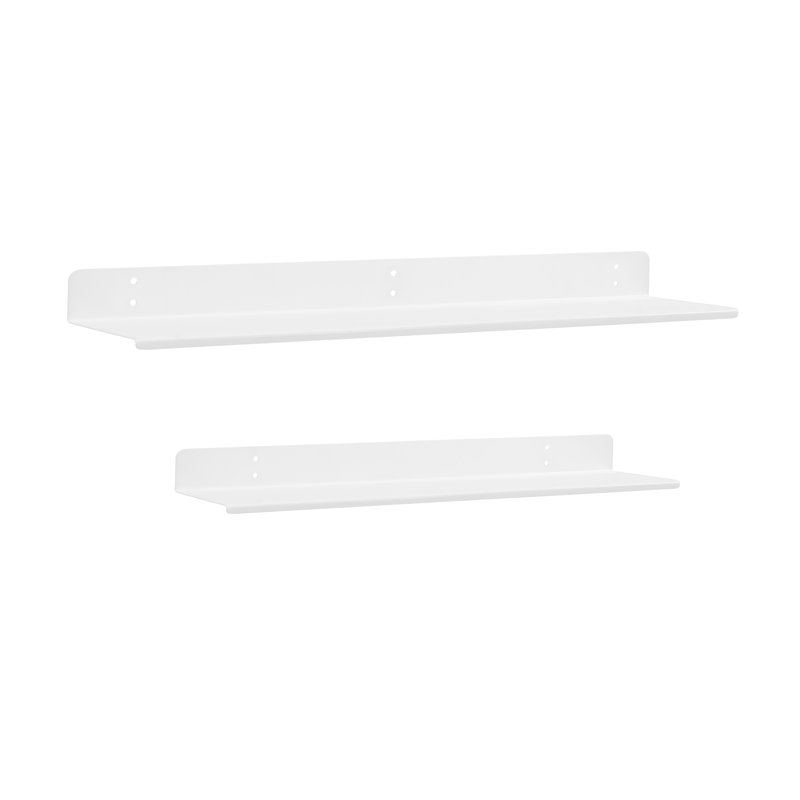 Tablette flottante murale Maja, H 2 po x l 24 po x P 6 po, Blanc