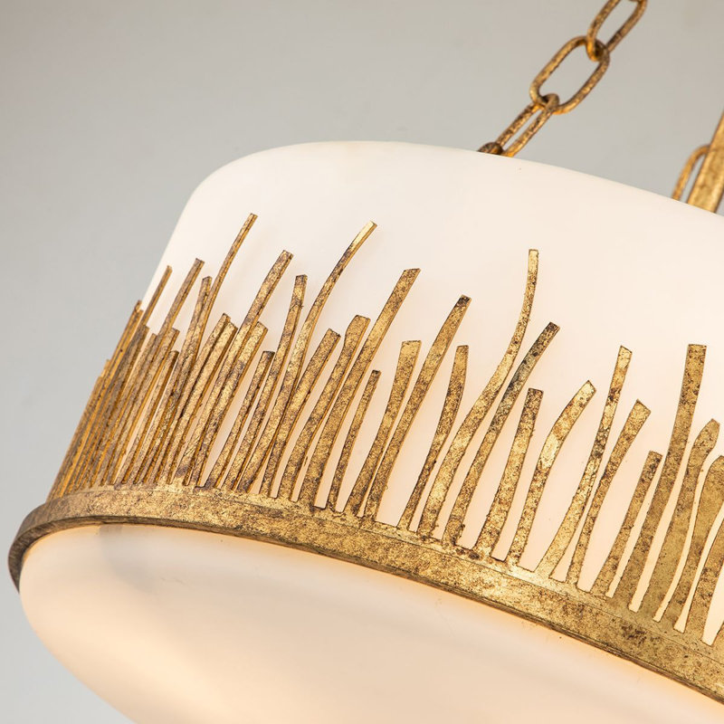 Sawgrass 2 - Light Shaded Drum Pendant, Gold 