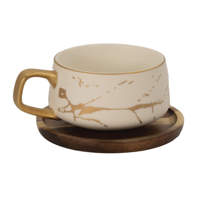 Agace Ceramic Teacup and Saucer