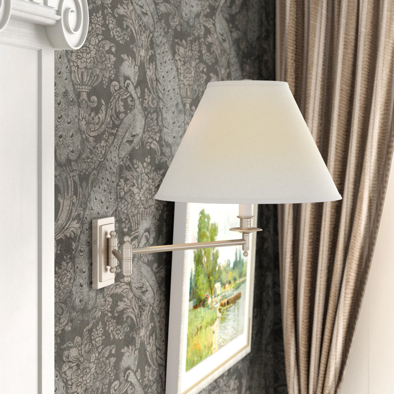 Kinetic 1 - Light Swing Arm, Oyster Linen, Brushed Chrome