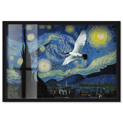 «Crane Starry Night Shadowbox» par Pet Remedy
